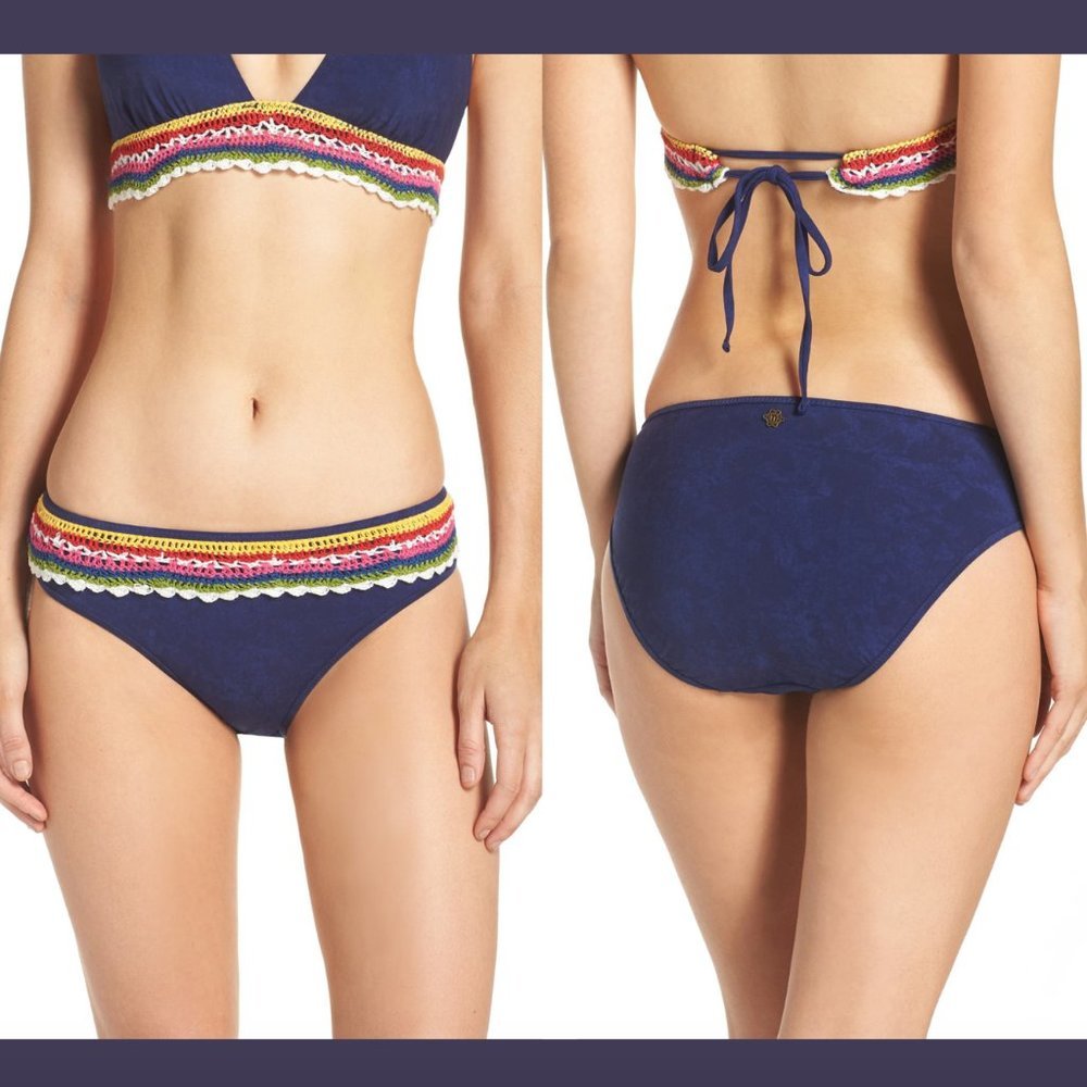 NWT $84 Nanette Lepore Peace Love Charmer Bikini‎ Bottoms [ Small ]